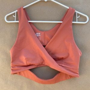Joy lab sports bra size m coral with darling back